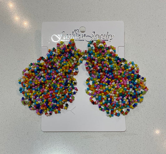 Round Multi-Beaded Dangle Earrings