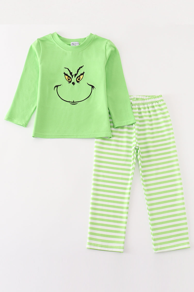 Grinch Embroidered Pant Set