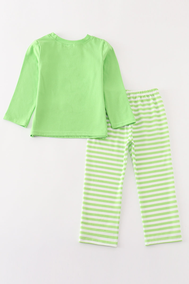 Grinch Embroidered Pant Set