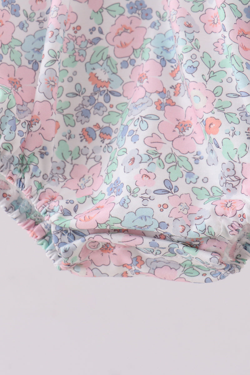 Floral Smocked Girl Bubble