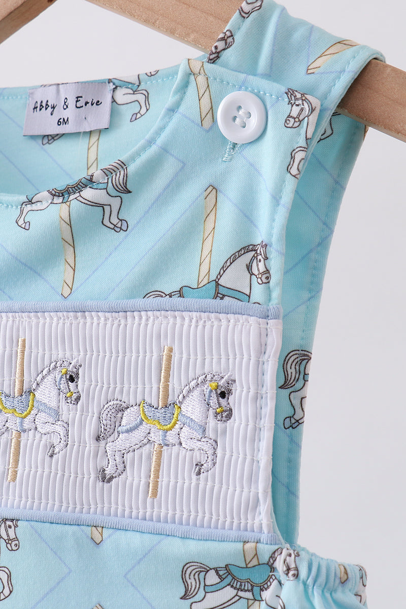Blue Carousel Smocked JonJon