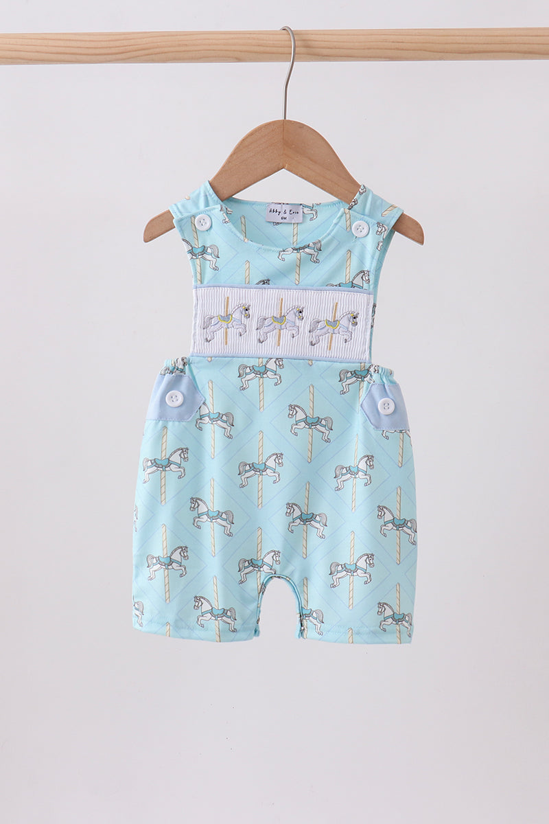 Blue Carousel Smocked JonJon