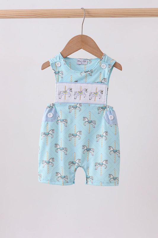 Blue Carousel Smocked JonJon