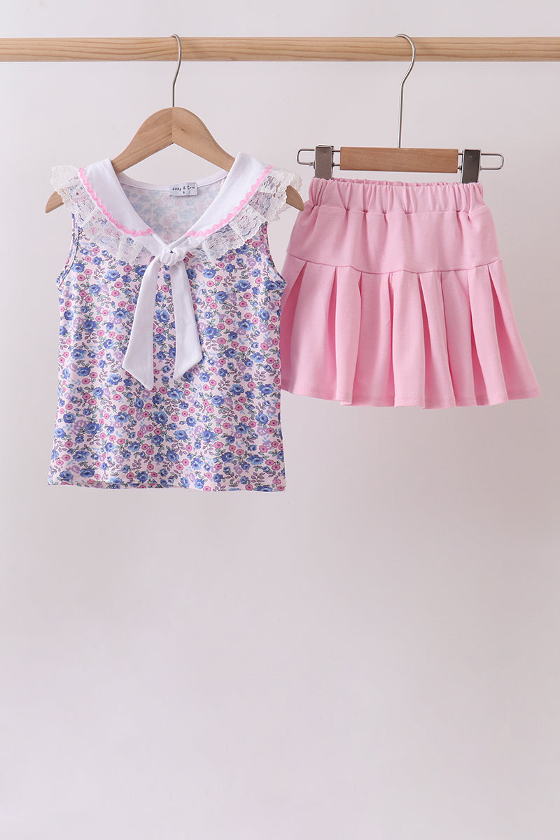 Floral Lace Skort Set