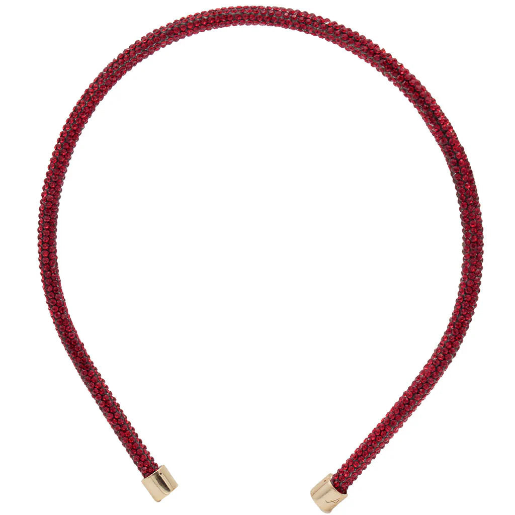 Red Rhinestone Thin Headband