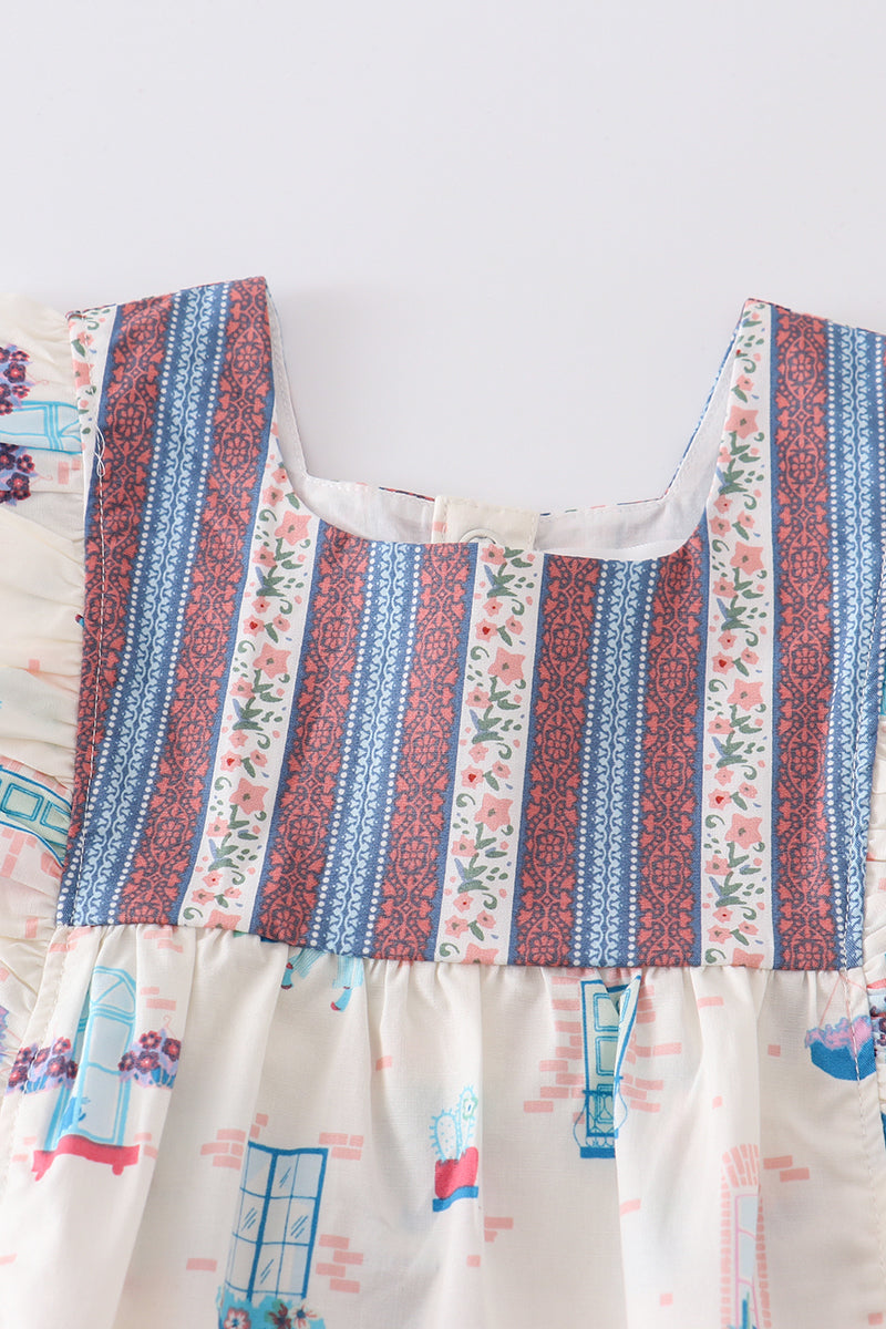 Platinum Balcony Print Romper
