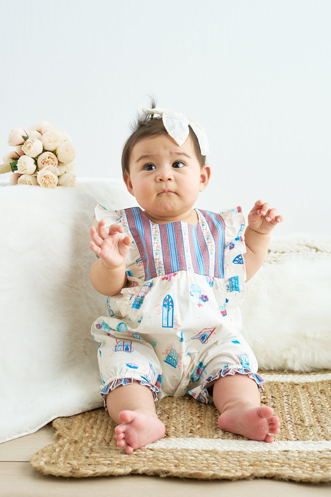 Platinum Balcony Print Romper