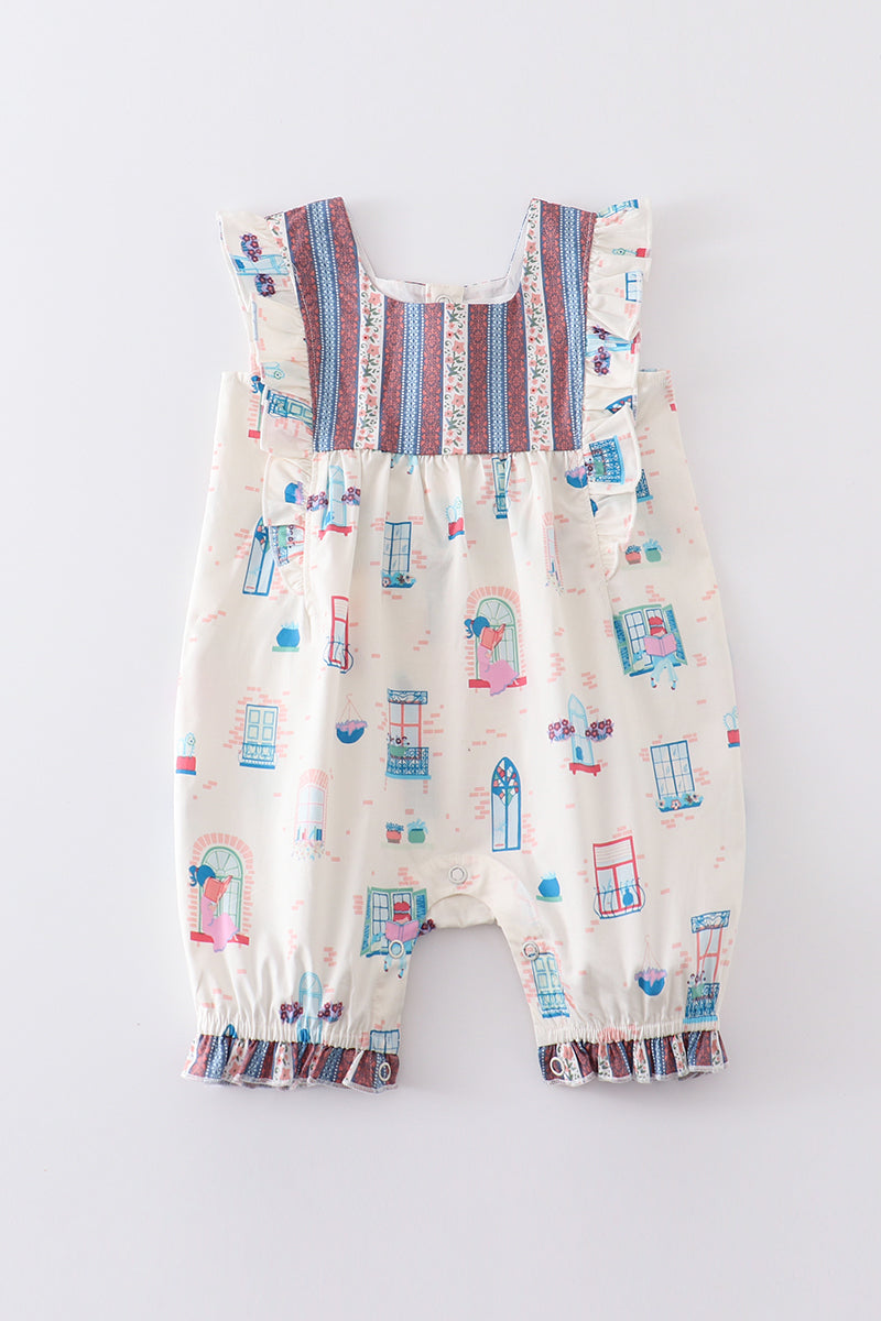 Platinum Balcony Print Romper