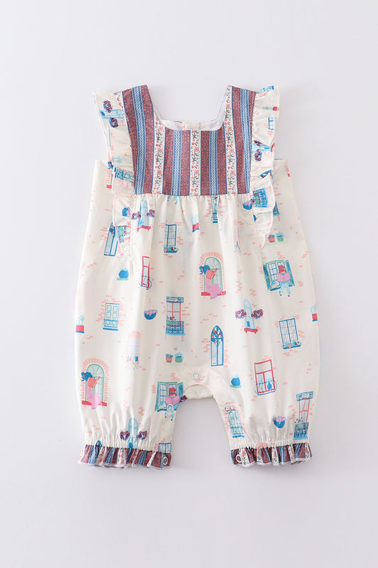 Platinum Balcony Print Romper