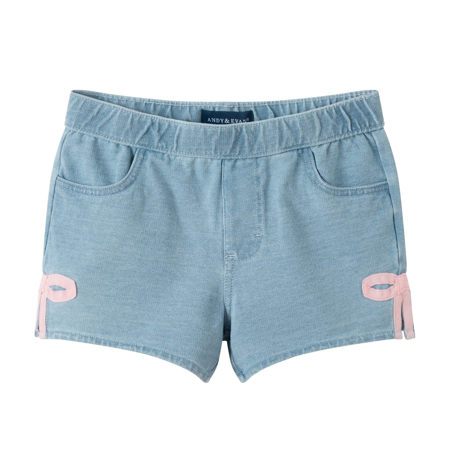 Bow Knit Denim Shorts