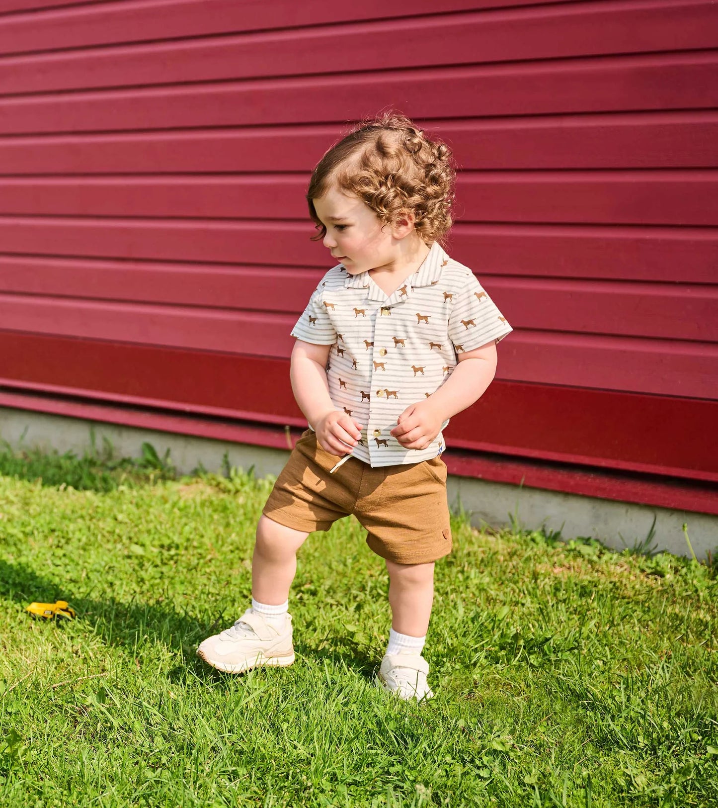 Little Pups Jersey Button Down Shirt