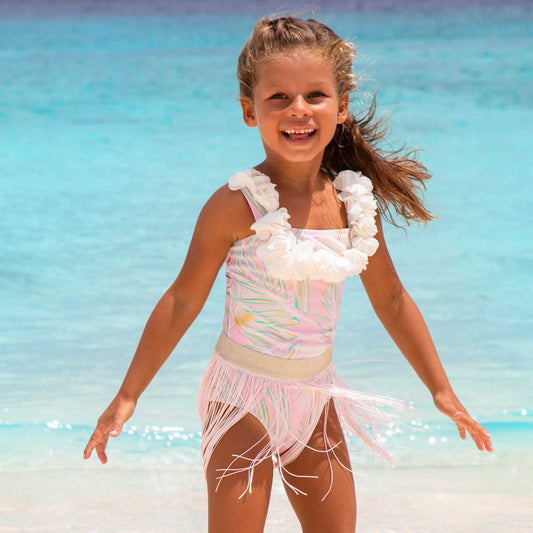 Metallic Hula One Piece & Skirt Swimsuit