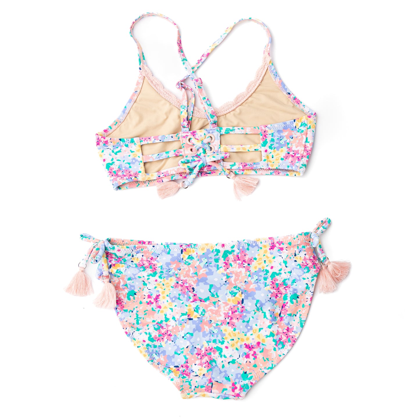 Spring Blooms Tie Back Two Piece Swimsuit