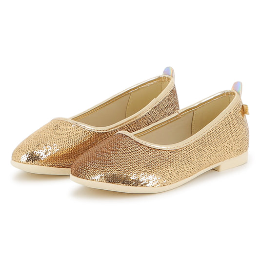 Billieblush Gold Sequin Ballet Flats