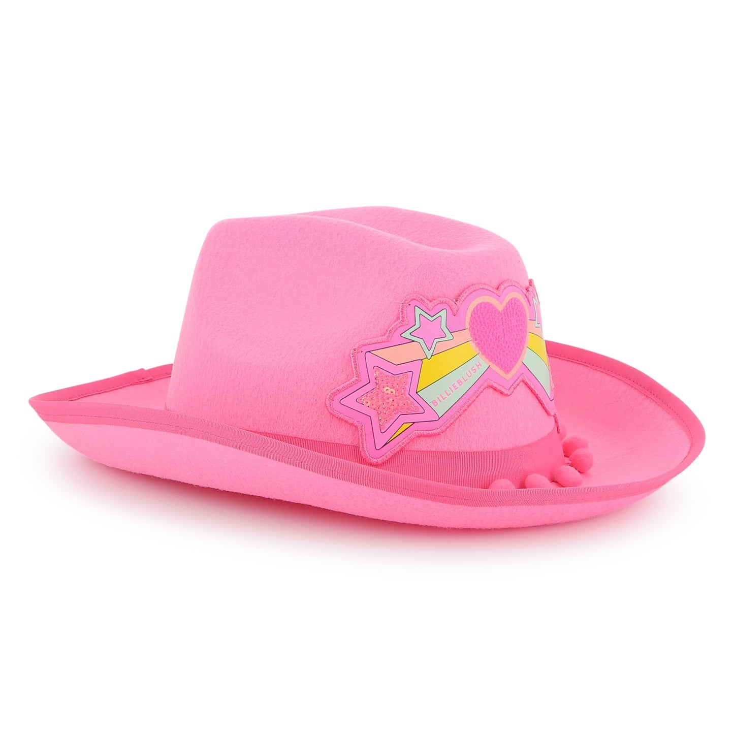 Pink Pom Pom Cowboy Hat