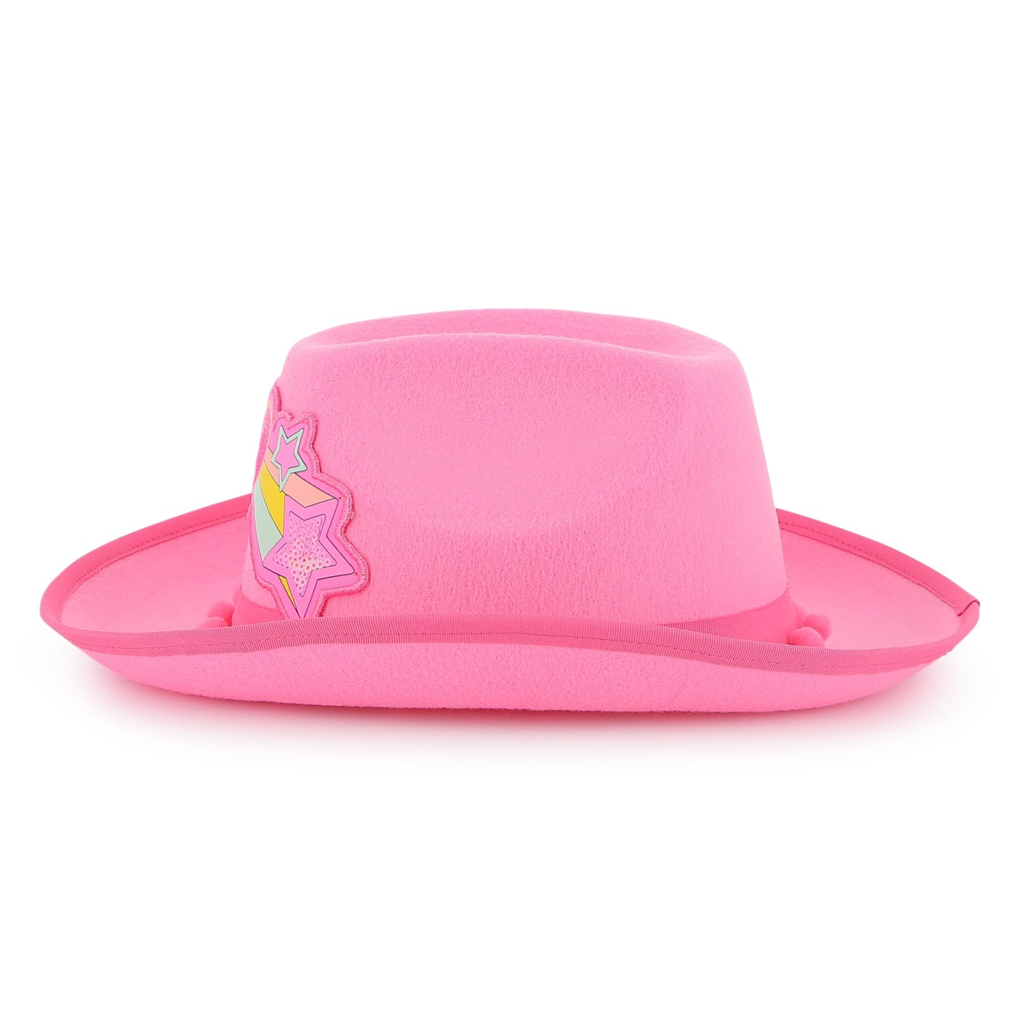 Pink Pom Pom Cowboy Hat