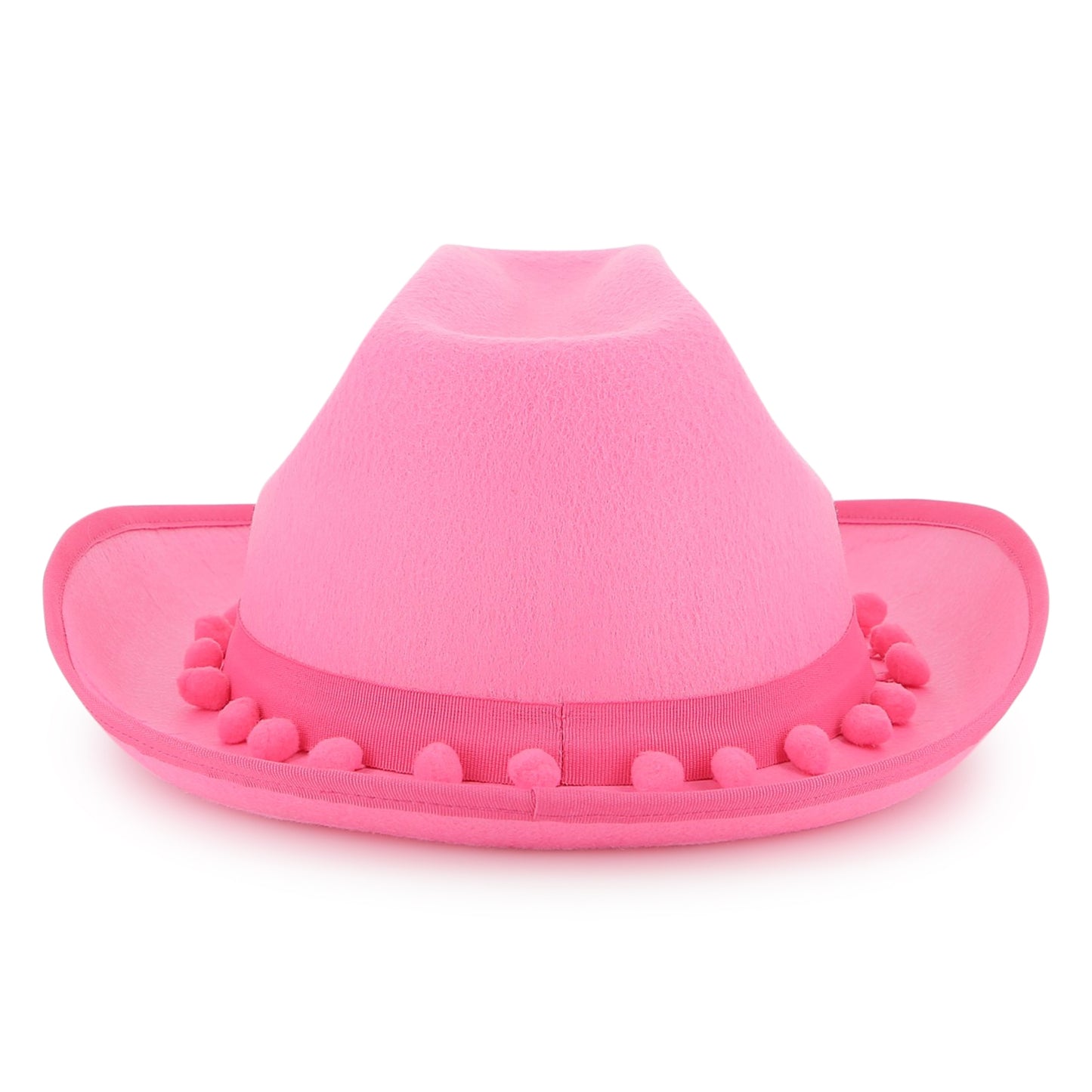 Pink Pom Pom Cowboy Hat