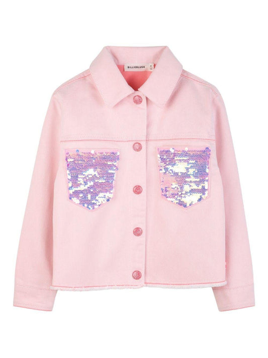 Billieblush Twill Jacket Sequin Pockets