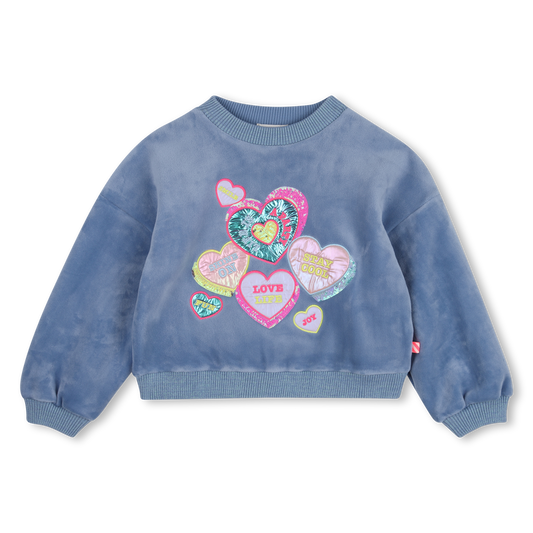 Billieblush Heart Velour Sweatshirt