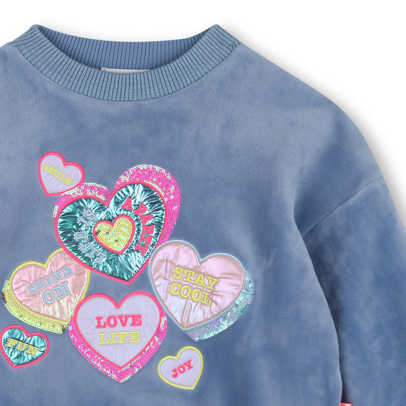Billieblush Heart Velour Sweatshirt