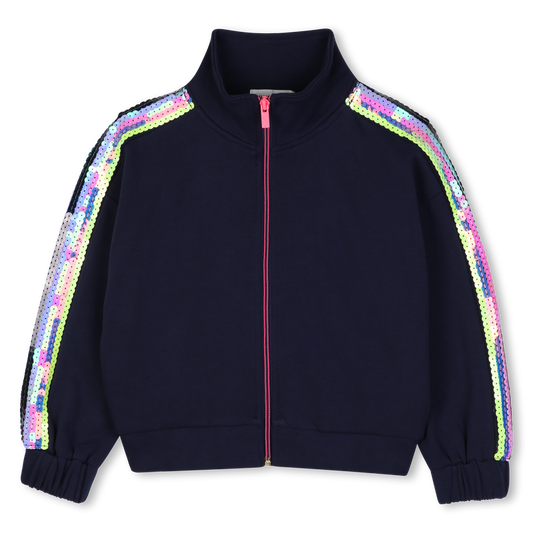 Billieblush Fleece Sequin Zip Jacket