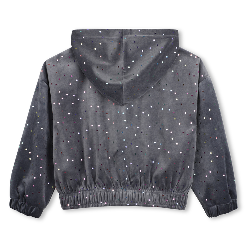 Billieblush Embellished Velour Zip Up Hoodie