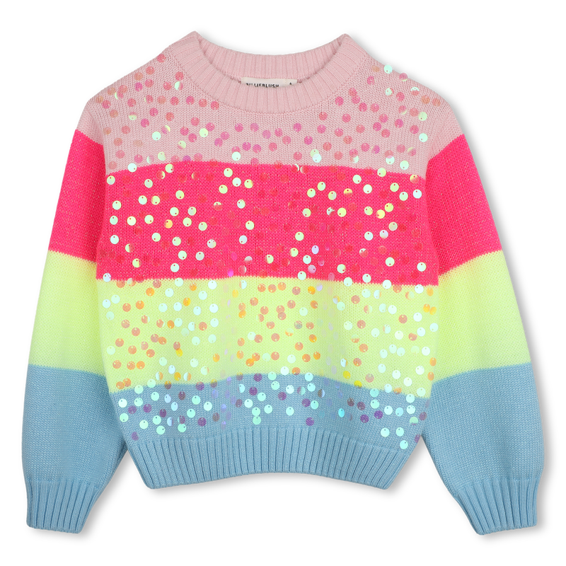 Billieblush Multicolor Stripe Embellished Sweater