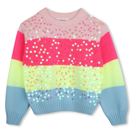 Billieblush Multicolor Stripe Embellished Sweater
