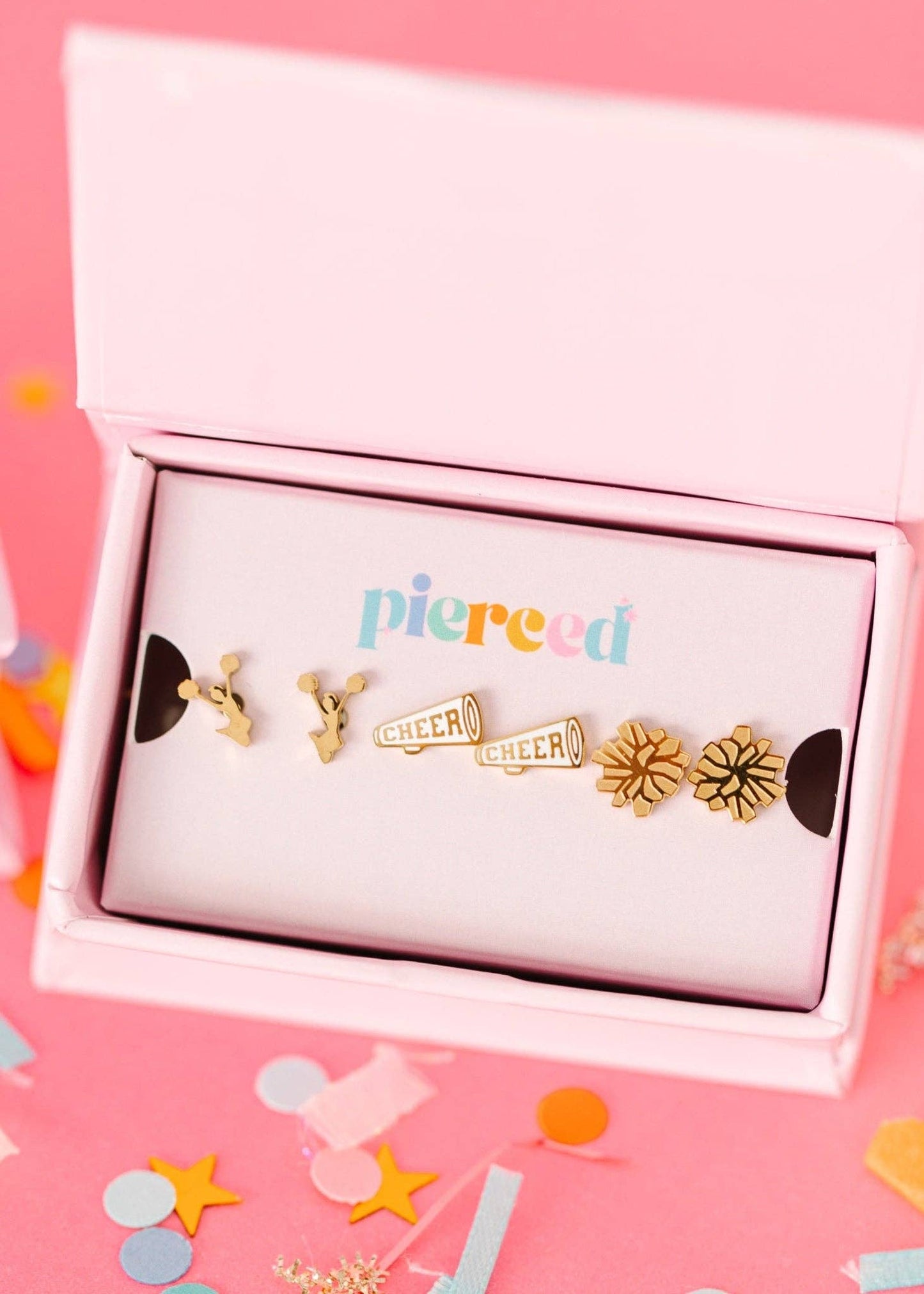 Cheer Screwback Earring Set