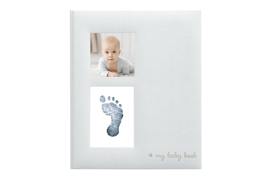 Linen Memory Babybook and Ink Pad, Gray