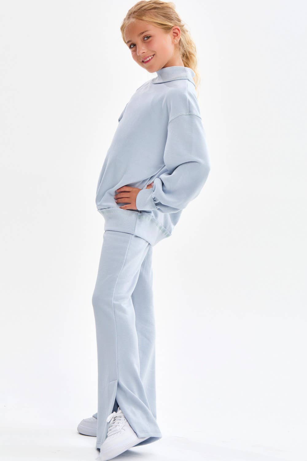 Slit Hem Cotton Pants