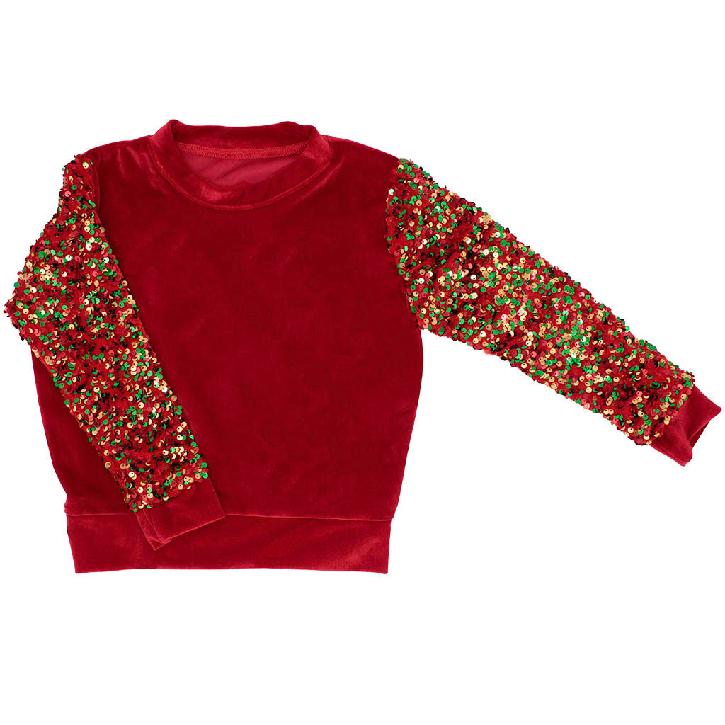 Red Velvet Sequin Sweatshirt