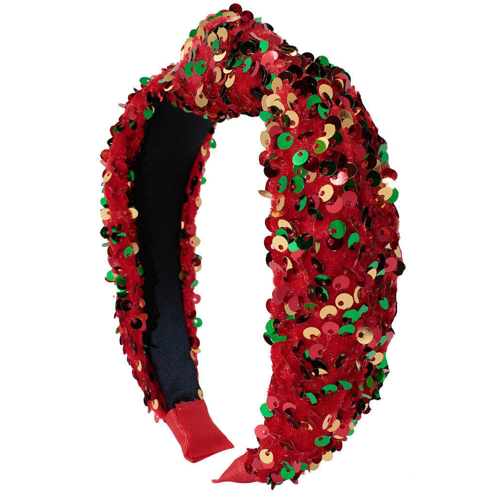 Sequin Velvet Top Knot Headband