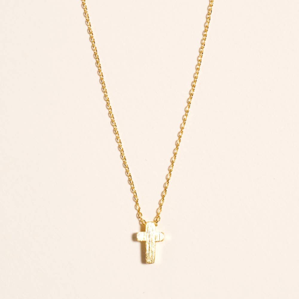 18K Dipped Mini Cross Necklace
