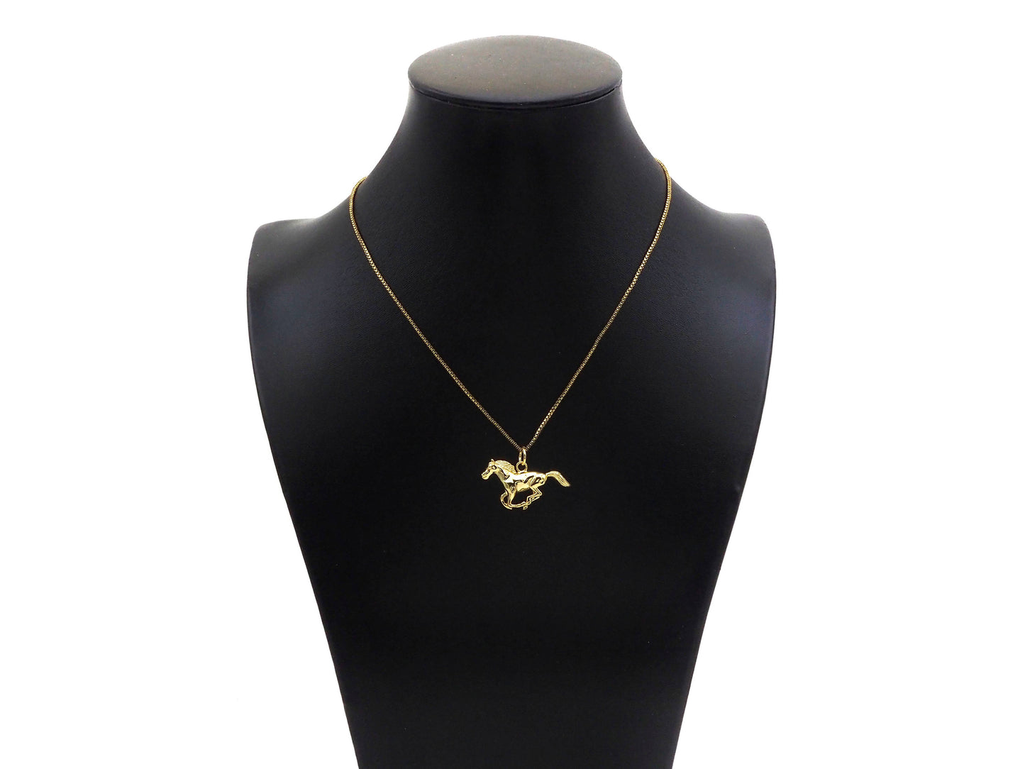 Mustang Charm Gold Chain Necklace