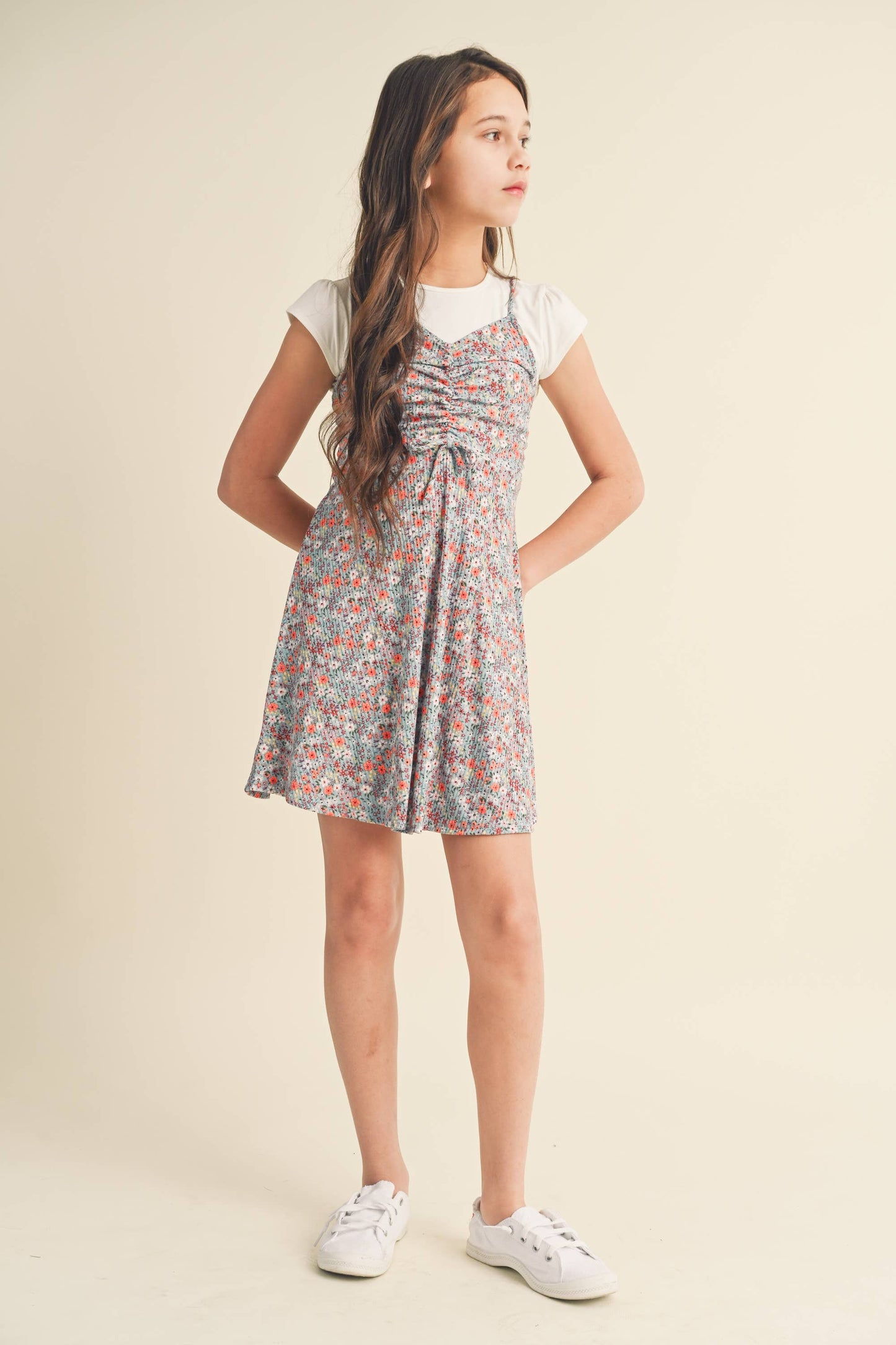 Floral Tshirt Strap Dress