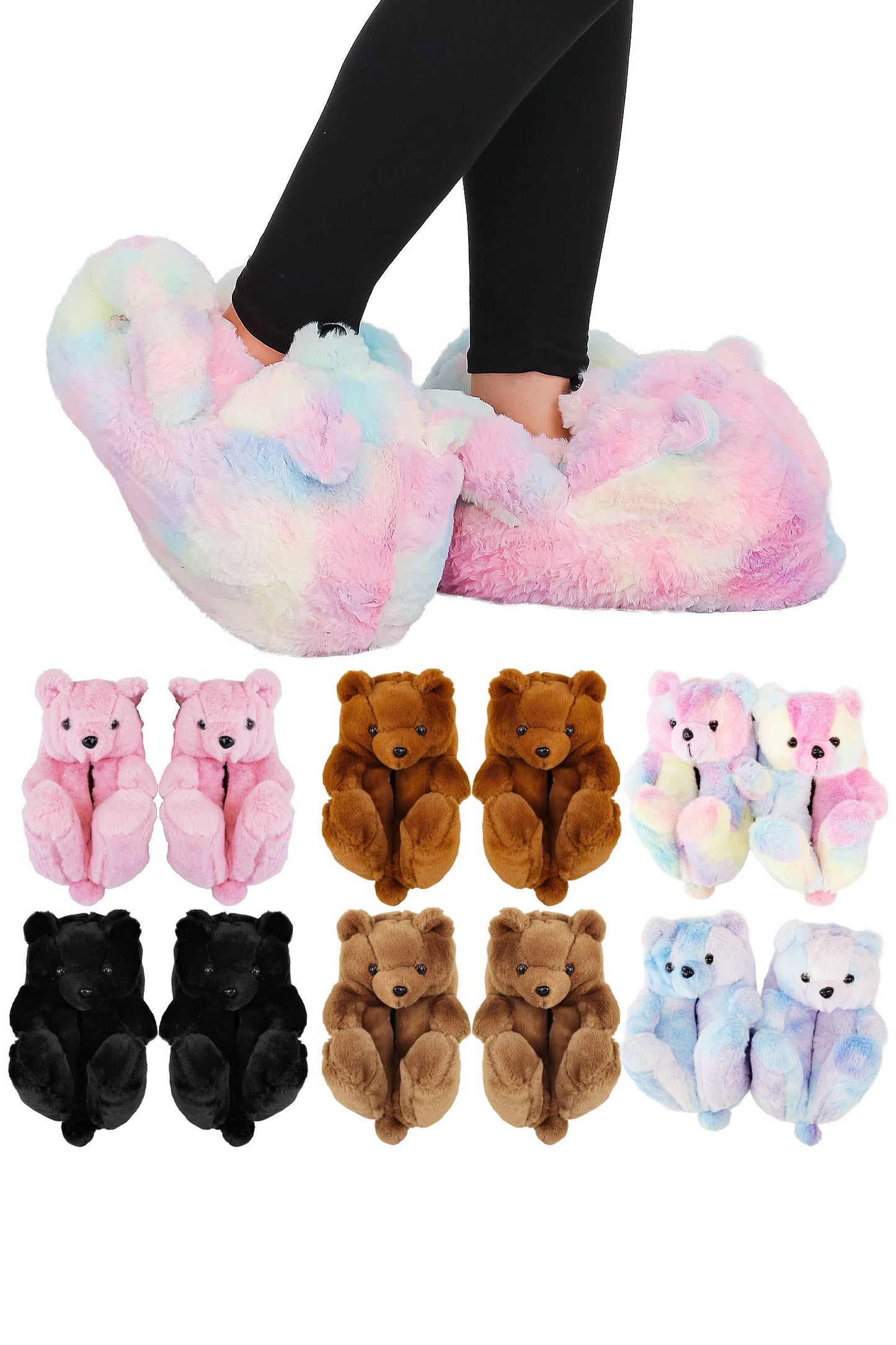 Teddy Bear Fuzzy Slippers