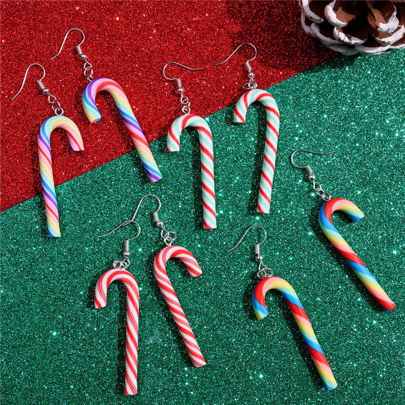 Candy Cane Dangle Earrings- Assorted