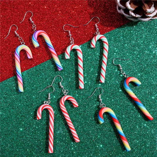 Candy Cane Dangle Earrings- Assorted