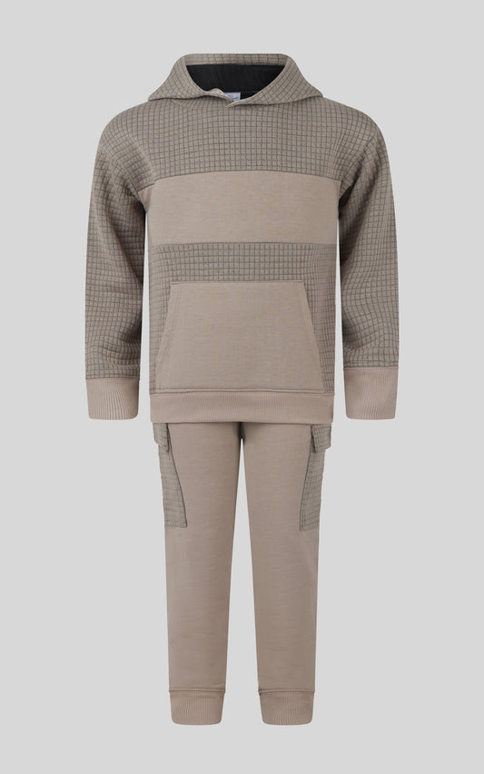 Fleece Quilted Hoodie Jogger Set