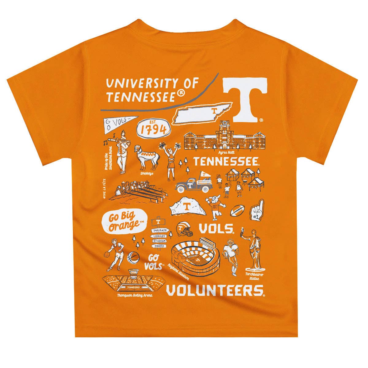 Tennessee Vols Hand Sketched Artwork Tee