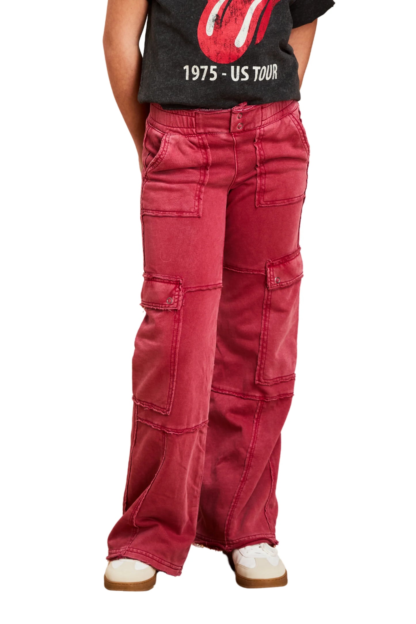 Cargo Lounge Pants- Dusty Maroon