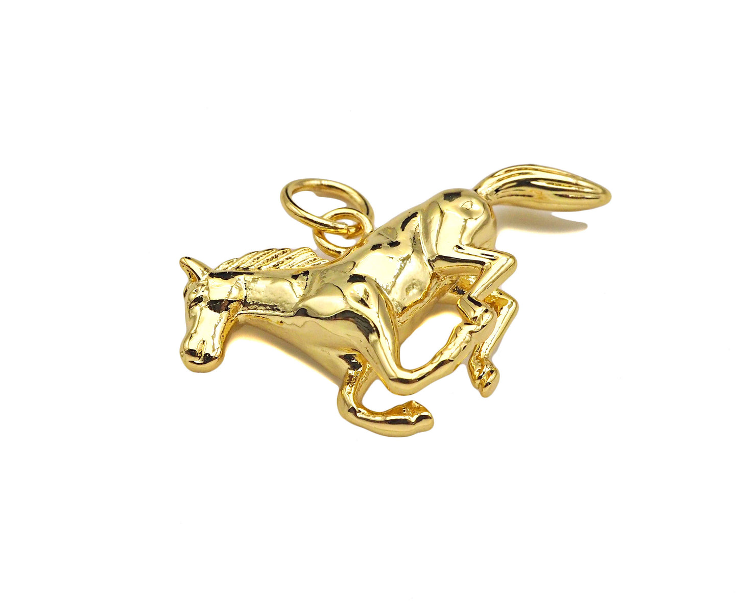 Mustang Charm Gold Chain Necklace