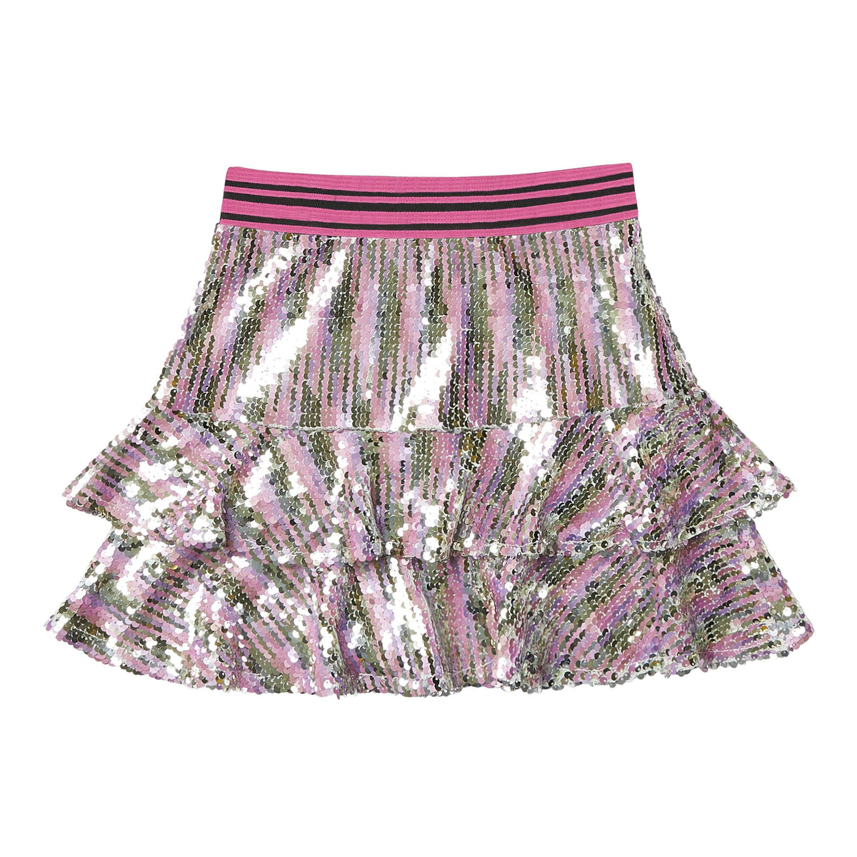 Sequin Multicolor Ruffle Skirt