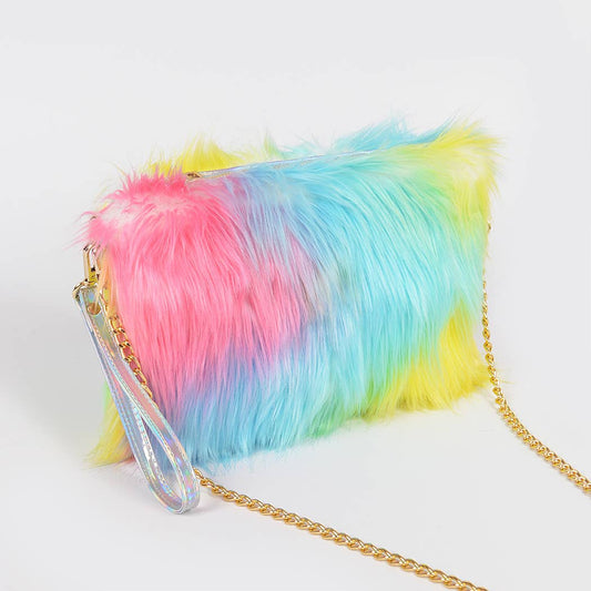 Multicolor Fur Purse