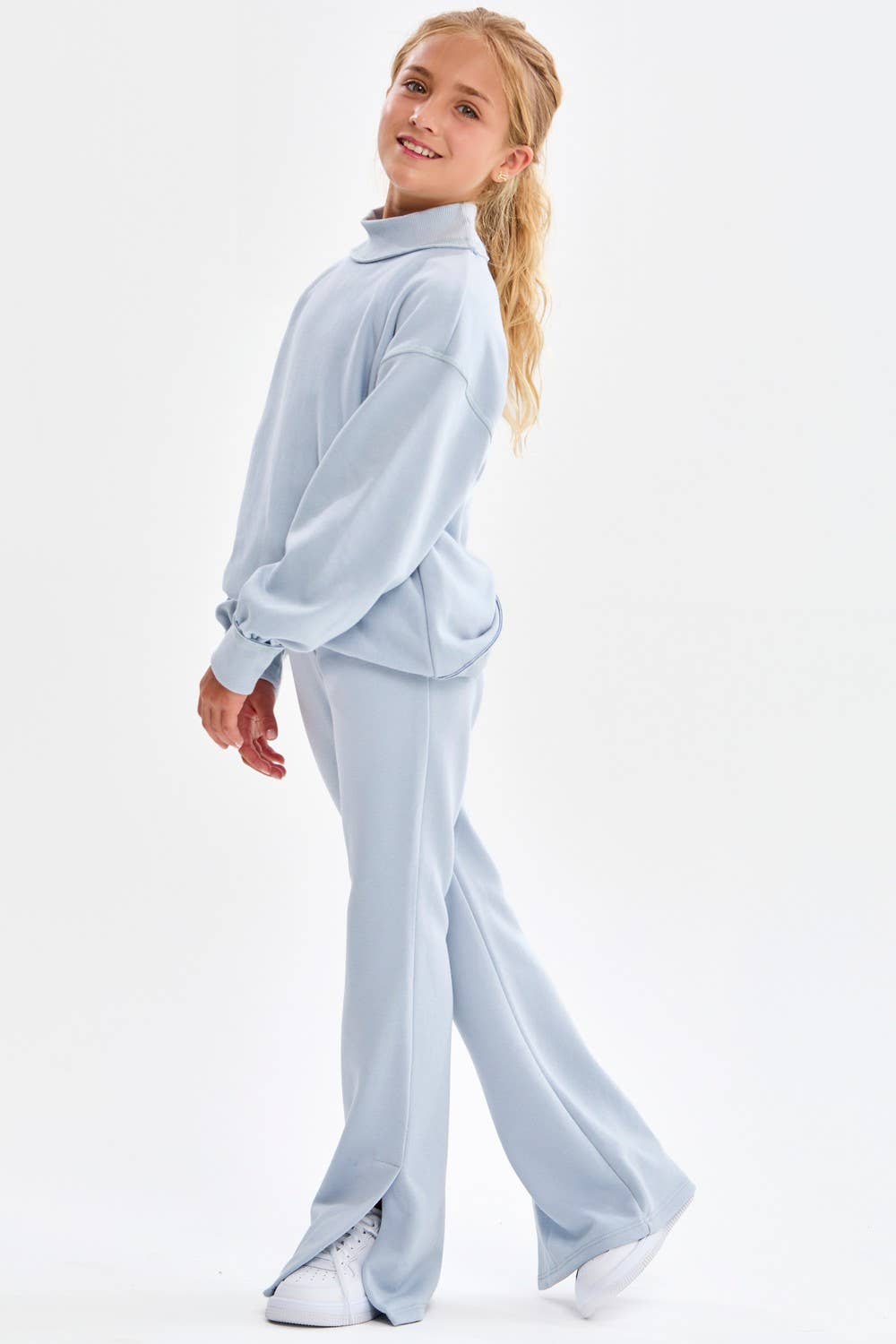 Slit Hem Cotton Pants