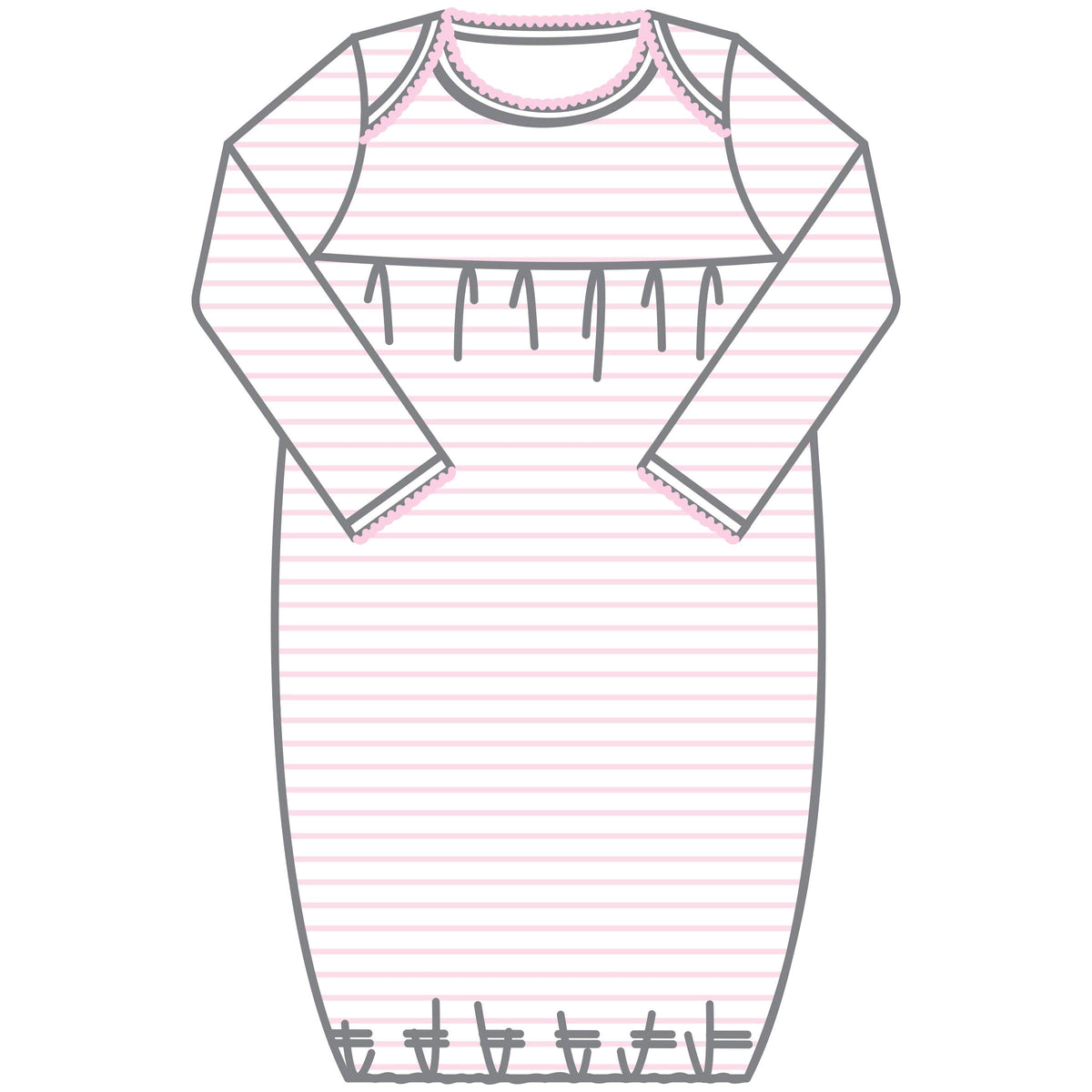 Pink Mini Stripes Gown