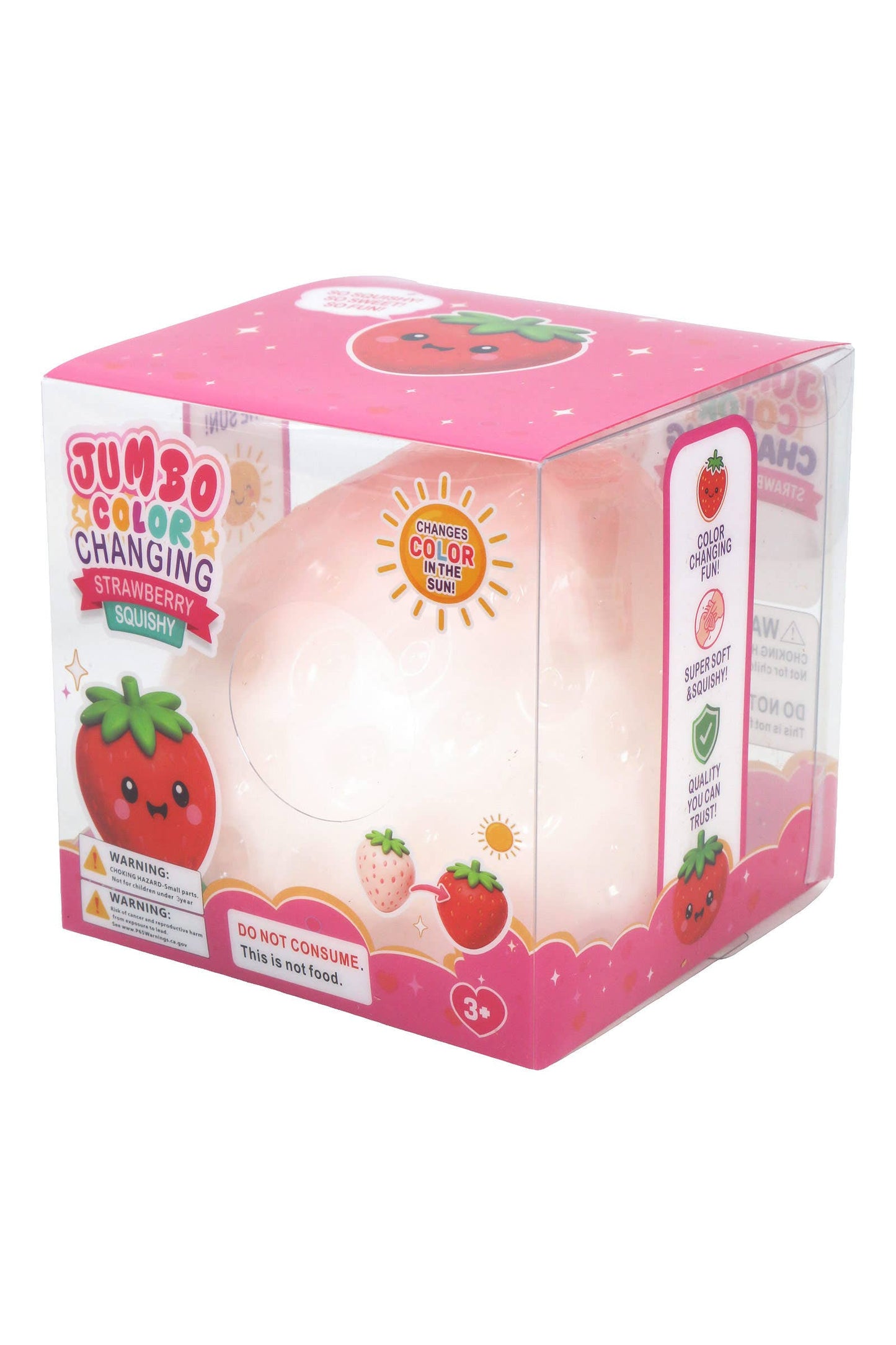 JUMBO Strawberry UV Light Changing Squishy