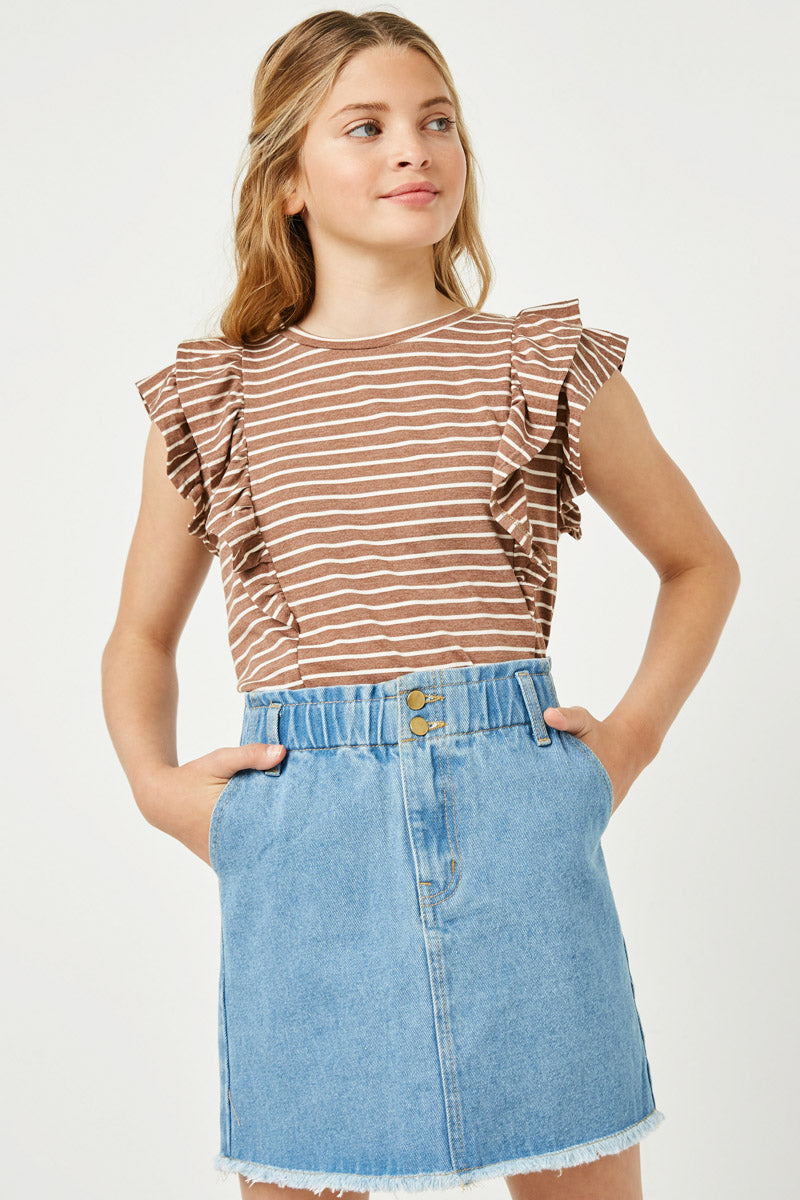 Denim Elastic High Waisted Skirt