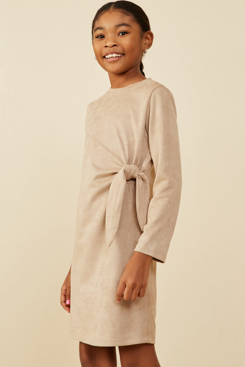 Suede Side Tie Dress